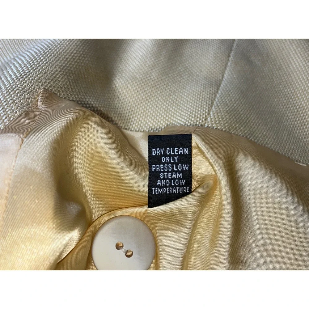 Ellen Tracy Blazer Jacket‎ Women 4 Petite Double Breasted Butter Yellow